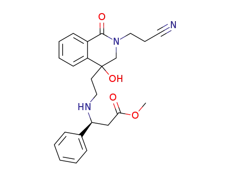 methyl (βS)-β-{{2-[-(2-cyanoethyl)-1,2,3,4-tetrahydro-4-hydroxy-1-oxoisoquinolin-4-yl]ethyl}amino}benzenepropanoate