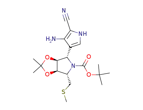 4-(4-amino-5-cyano-1H-pyrrol-3-yl)-2,2-dimethyl-6-methylsulfanylmethyltetrahydro-[1,3]dioxolo[4,5-c]pyrrole-5-carboxylic acid tert-butyl ester