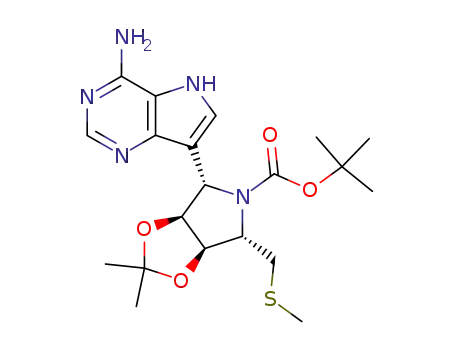 4-(4-amino-5H-pyrrolo[3,2-d]pyrimidin-7-yl)-2,2-dimethyl-6-methylsulfanylmethyltetrahydro-[1,3]dioxolo[4,5-c]pyrrole-5-carboxylic acid tert-butyl ester