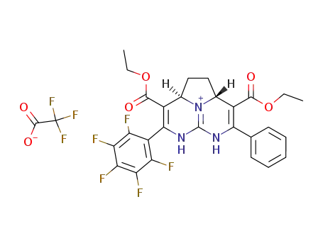 Trifluoro-acetate(2aR,8aR)-3,8-bis-ethoxycarbonyl-4-pentafluorophenyl-7-phenyl-1,2,2a,5,6,8a-hexahydro-5,6,8b-triaza-acenaphthylen-8b-ylium;