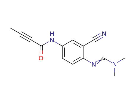 but-2-ynoic acid [3-cyano-4-(dimethylamino-methyleneamino)-phenyl]-amide