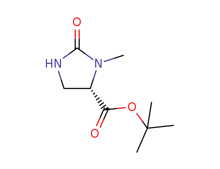 Molecular Structure of 845543-47-7 (4-Imidazolidinecarboxylic acid, 3-methyl-2-oxo-, 1,1-dimethylethyl ester,
(4S)-)