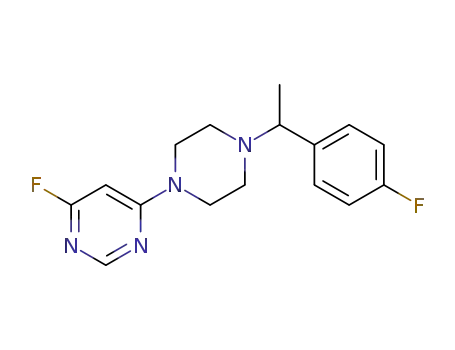 4-fluoro-6-(4-(1-(4-fluorophenyl)ethyl)piperazin-1-yl)pyrimidine