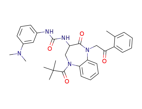 1-[1-(2-toluoylmethyl)-2-oxo-5-pivaloyl-1,3,4,5-tetrahydro-2H-1,5-benzodiazepin-3-yl]-3-[3-(N,N-dimethylamino)phenyl]urea