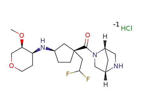 1,5-anhydro-2,3-dideoxy-3-{[(1R,3S)-3-{[(1S,4S)-2,5-diazabicyclo[2.2.1]hept-2-yl]carbonyl}-3-(2,2-difluoroethyl)cyclopentyl]amino}-4-O-methyl-D-erythro-pentitol hydrochloride