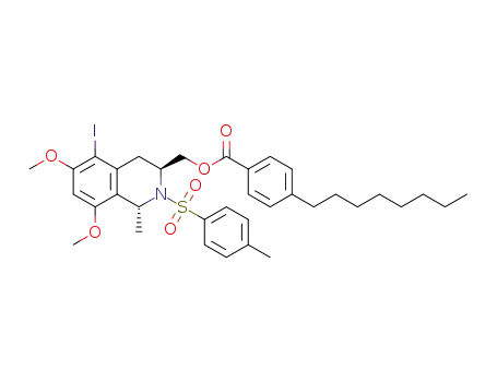 ((1R,3S)-5-iodo-6,8-dimethoxy-1-methyl-2-tosyl-1,2,3,4-tetrahydroisoquinolin-3-yl)methyl 4-octylbenzoate
