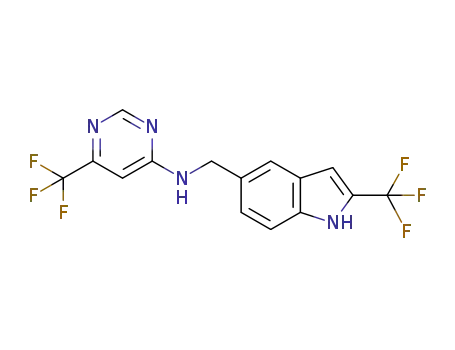 6-(trifluoromethyl)-N-{[2-(trifluoromethyl)-1H-indol-5-yl]methyl}pyrimidin-4-amine
