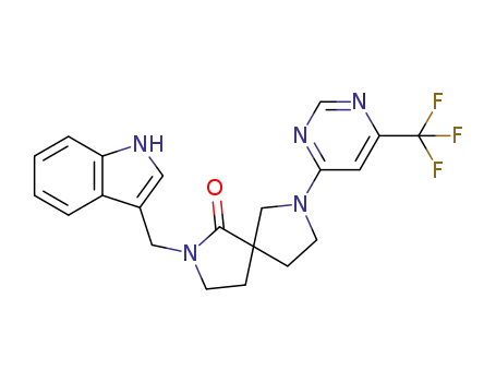 2-((1H-indol-3-yl)methyl)-7-(6-(trifluoromethyl)pyrimidin-4-yl)-2,7-diazaspiro[4.4]nonan-1-one