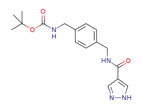 (4-{[(1H-pyrazole-4-carbonyl)amino]methyl}benzyl)carbamic acid tert-butyl ester