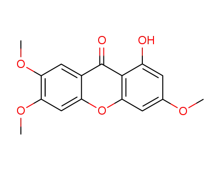Molecular Structure of 2054-36-6 (9H-Xanthen-9-one, 1-hydroxy-3,6,7-trimethoxy-)
