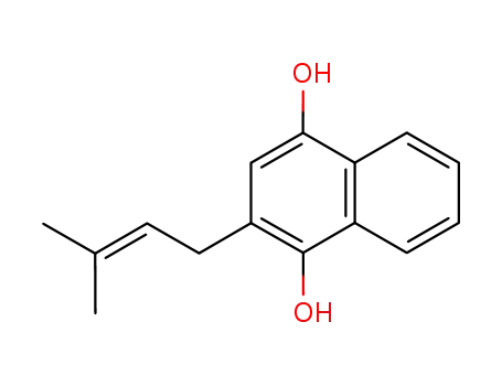 Molecular Structure of 90685-35-1 (1,4-Naphthalenediol, 2-(3-methyl-2-butenyl)-)