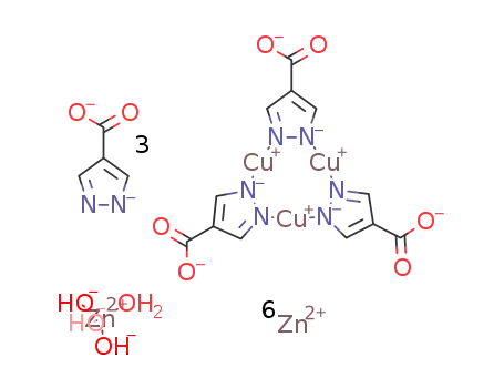 3C12H6Cu3N6O6(3-)*H5O4Zn(1-)*6Zn(2+)*C4H2N2O2(2-)