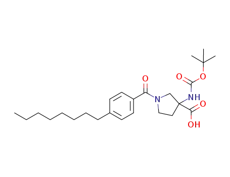 3-((tert-butoxycarbonyl)amino)-1-(4-octylbenzoyl)pyrrolidine-3-carboxylic acid