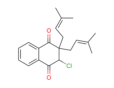Molecular Structure of 82214-85-5 (1,4-Naphthalenedione,
3-chloro-2,3-dihydro-2,2-bis(3-methyl-2-butenyl)-)