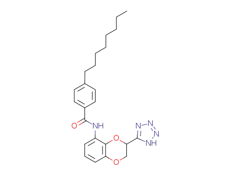 Molecular Structure of 103195-08-0 (Benzamide,
N-[2,3-dihydro-3-(1H-tetrazol-5-yl)-1,4-benzodioxin-5-yl]-4-octyl-)
