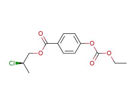 Molecular Structure of 189076-28-6 (Benzoic acid, 4-[(ethoxycarbonyl)oxy]-, (2R)-2-chloropropyl ester)