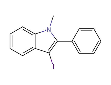 Molecular Structure of 452962-71-9 (1H-Indole, 3-iodo-1-methyl-2-phenyl-)