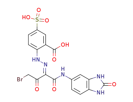 2-{N'-[3-bromo-2-oxo-1-(2-oxo-2,3-dihydro-1H-benzoimidazol-5-ylcarbamoyl)-propylidene]-hydrazino}-5-sulfo-benzoic acid