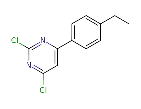 Molecular Structure of 878750-62-0 (Pyrimidine, 2,4-dichloro-6-(4-ethylphenyl)-)