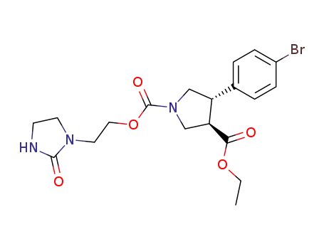 (3R,4S)-4-(4-Bromo-phenyl)-pyrrolidine-1,3-dicarboxylic acid 3-ethyl ester 1-[2-(2-oxo-imidazolidin-1-yl)-ethyl] ester