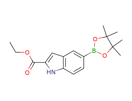 Molecular Structure of 736990-02-6 (2-Ethoxycarbonylindole-5-boronic acid pinacol ester)