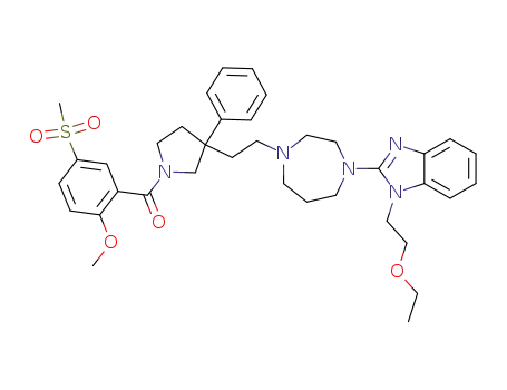 1-(2-methoxy-5-methylsulfonylbenzoyl)-3-(2-(4-(1-(2-ethoxyethyl)-1H-benzimidazol-2-yl)[1,4]diazepan-1-yl)ethyl)-3-phenylpyrrolidine