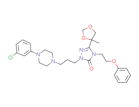 2-(3-[4-(3-Chlorophenyl)-1-piperazinyl]propyl)-5-(2-methyl-1,4-dioxolan-2-yl)-2,4-dihydro-4-(2-phenoxyethyl)-3H-1,2,4-triazol-3-one