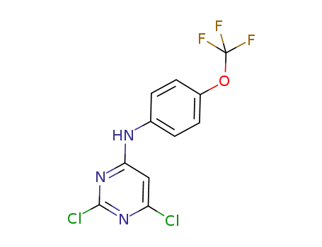 Molecular Structure of 881194-90-7 (4-Pyrimidinamine, 2,6-dichloro-N-[4-(trifluoromethoxy)phenyl]-)