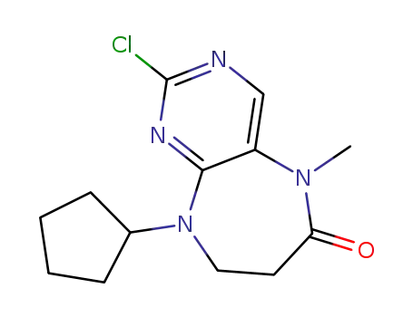 2-chloro-9-cyclopentyl-5-methyl-5,7,8,9-tetrahydro-6H-pyrimido[4,5-b][1,4]diazepin-6-one