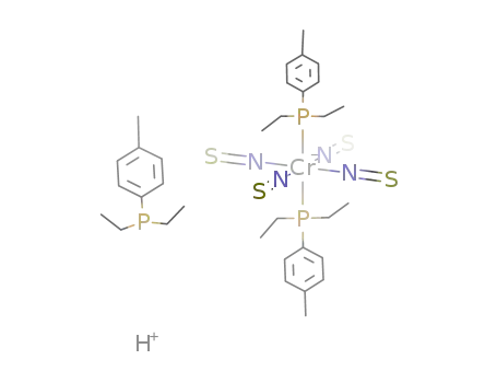 {HP(C2H5)2C6H4CH3}(1+)*Cr(NCS)4(P(C2H5)2C6H4CH3)2(1-) = {HP(C2H5)2C6H4CH3}{Cr(NCS)4(P(C2H5)2C6H4CH3)2}