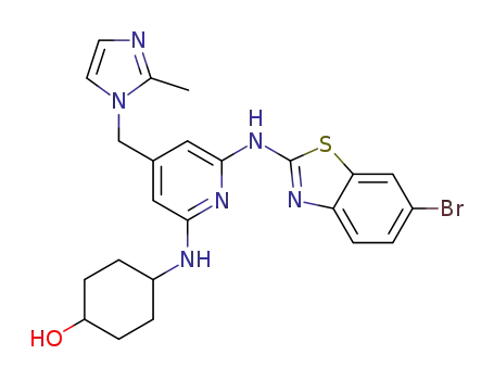 trans-4-({6-[(6-bromo-1,3-benzothiazol-2-yl)amino]-4-[(2-methyl-1H-imidazol-1-yl)methyl]-2-pyridinyl}amino)cyclohexanol
