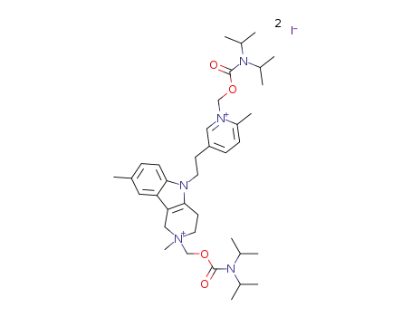 2-(((diisopropylcarbamoyl)oxy)methyl)-5-(2-(1-(((diisopropylcarbamoyl)oxy)methyl)-6-methylpyridin-1-ium-3-yl)ethyl)-2,8-dimethyl-2,3,4,5-tetrahydro-1H-pyrido[4,3-b]indol-2-ium diiodide