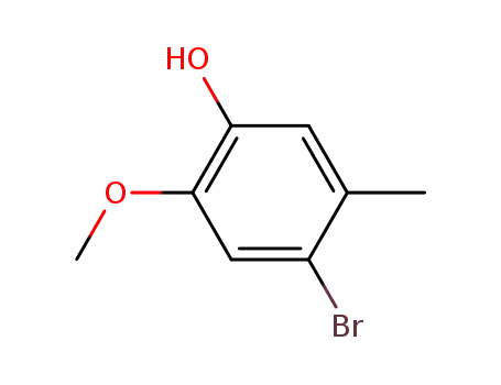 Molecular Structure of 40992-09-4 (2-Methoxy-4-bromo-5-methylphenol)