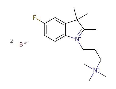 5-fluoro-2,3,3-trimethyl-1-(3-(trimethylammonio)propyl)-3H-indol-1-ium dibromide