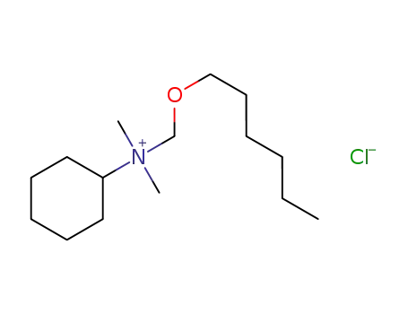 Molecular Structure of 64632-22-0 (Cyclohexanaminium, N-[(hexyloxy)methyl]-N,N-dimethyl-, chloride)