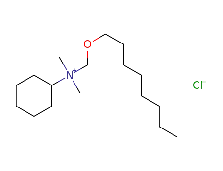 Molecular Structure of 64632-20-8 (Cyclohexanaminium, N,N-dimethyl-N-[(octyloxy)methyl]-, chloride)