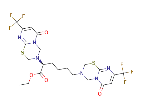 ethyl (2S)-2,6-bis(6-oxo-8-(trifluoromethyl)-3,4-dihydro-2,6-pyrimido[2,1-b][1,3,5]thiadiazin-3(2H,3H,4H,6H)-yl)hexanoate