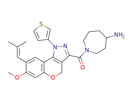 (4-amino-azepan-1-yl)-[7-methoxy-8-(2-methyl-propenyl)-1-thiophen-3-yl-1,4-dihydro-chromeno[4,3-c]pyrazole-3-yl]methanone