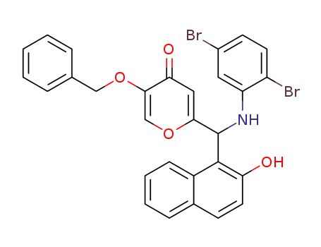 1-[(5-(benzyloxy)-4-oxo-4H-pyran-2-yl)(2,5-dibromophenylamino)methyl]naphthalen-2-ol