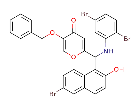 1-[(5-(benzyloxy)-4-oxo-4H-pyran-2-yl)(2,5-dibromophenylamino)methyl]-6-bromonaphthalen-2-ol