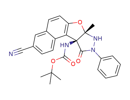 tert-butyl ((7aS,10aS)-3-cyano-7a-methyl-10-oxo-9-phenyl-7a,8,9,10-tetrahydro-10aHnaphtho[1',2':4,5]furo[2,3-c]pyrazol-10a-yl)carbamate