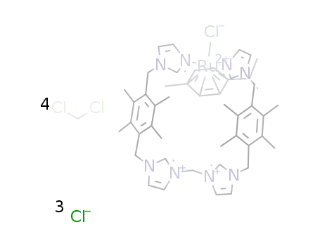 [Ru(η6-p-cym)(1,4-bis(imidazol-3-ium-1-ylmethyl)-2,3,5,6-tetramethylbenzene)2CH2(Cl)]Cl3*(CH2Cl2)4