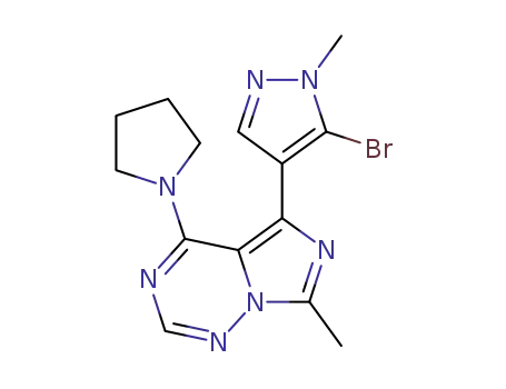 5-(5-bromo-1-methyl-1H-pyrazol-4-yl)-7-methyl-4-(pyrrolidin-1-yl)imidazo[5,1-f][1,2,4]triazine