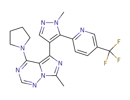 7-methyl-5-(1-methyl-5-(5-(trifluoromethyl)pyridin-2-yl)-1H-pyrazol-4-yl)-4-(pyrrolidin-1-yl)imidazo[5,1-f][1,2,4]triazine