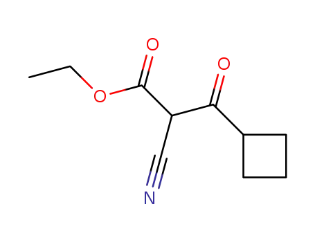 Molecular Structure of 403595-50-6 (Cyclobutanepropanoic acid, a-cyano-b-oxo-, ethyl ester)
