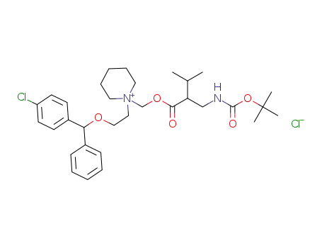 1-[2-[(4-chlorophenyl)phenylmethoxy]ethyl]-1-[[2-[[[(1,1-dimethylethoxy)carbonyl]amino]methyl]-3-methyl-1-oxobutoxy]methyl]piperidinium chloride