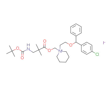 1-[2-[(4-chlorophenyl)phenylmethoxy]ethyl]-1-[[3-[[(1,1-dimethylethoxy)carbonyl]amino]-2,2-dimethyl-1-oxopropoxy]methyl]piperidinium iodide