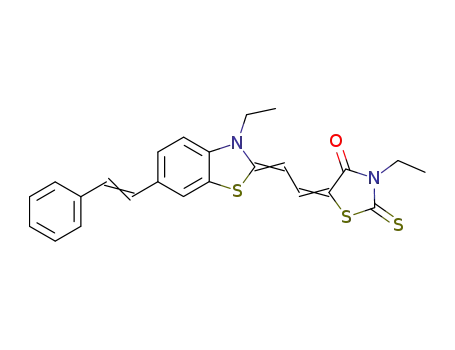 3-ethyl-5-[2-(3-ethyl-6-styryl-3H-benzothiazol-2-ylidene)-ethylidene]-2-thioxo-thiazolidin-4-one