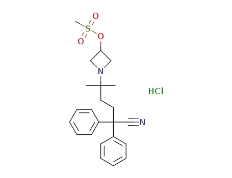 1-(5-cyano-2-methyl-5,5-diphenylpentan-2-yl)azetidin-3-yl methanesulfonate monohydrochloride