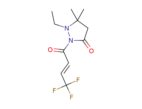 (E)-1-ethyl-5,5-dimethyl-2-(4,4,4-trifluorobut-2-enoyl)pyrazolidin-3-one